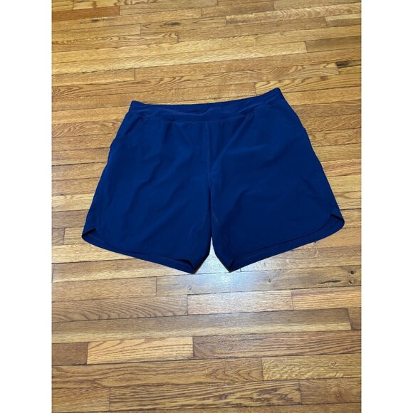 Lands' End Swim Shorts Women's Plus Size 18 Blue Stretch Waist Bathing Suit - Picture 1 of 4